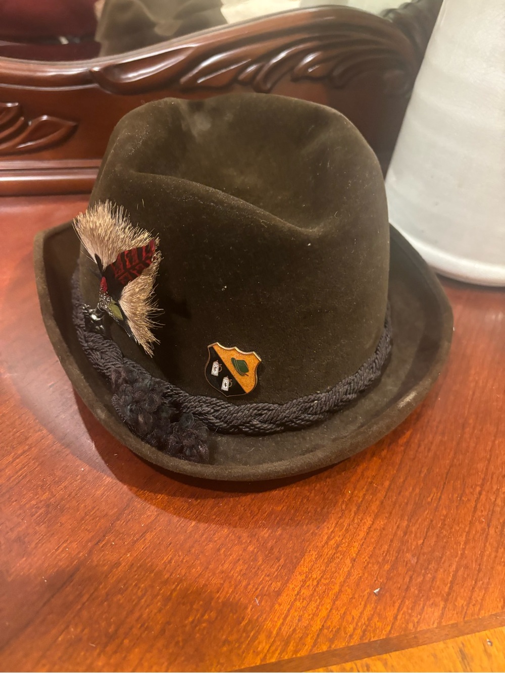 Vintage 1950s Dobbs Fifth Avenue German Alpine Tyrolean Felt Hat